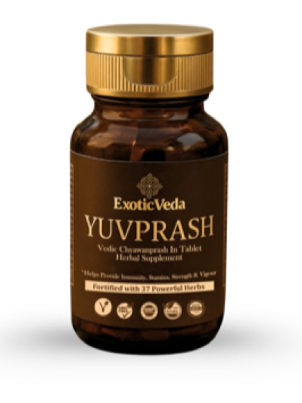 Exotic Veda Yuvprash Sugar-Free Chyawanprash - Brown & Gold Jar